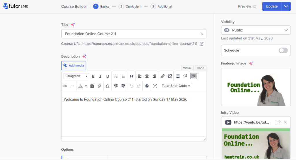 Tutor LMS Course setup